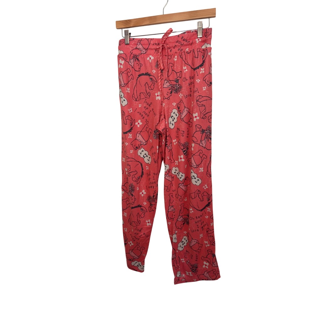 Disney Pajama Pants Medium M Pink Winnie the Pooh Eeyore Lounge‎ Disneycore - Picture 1 of 8